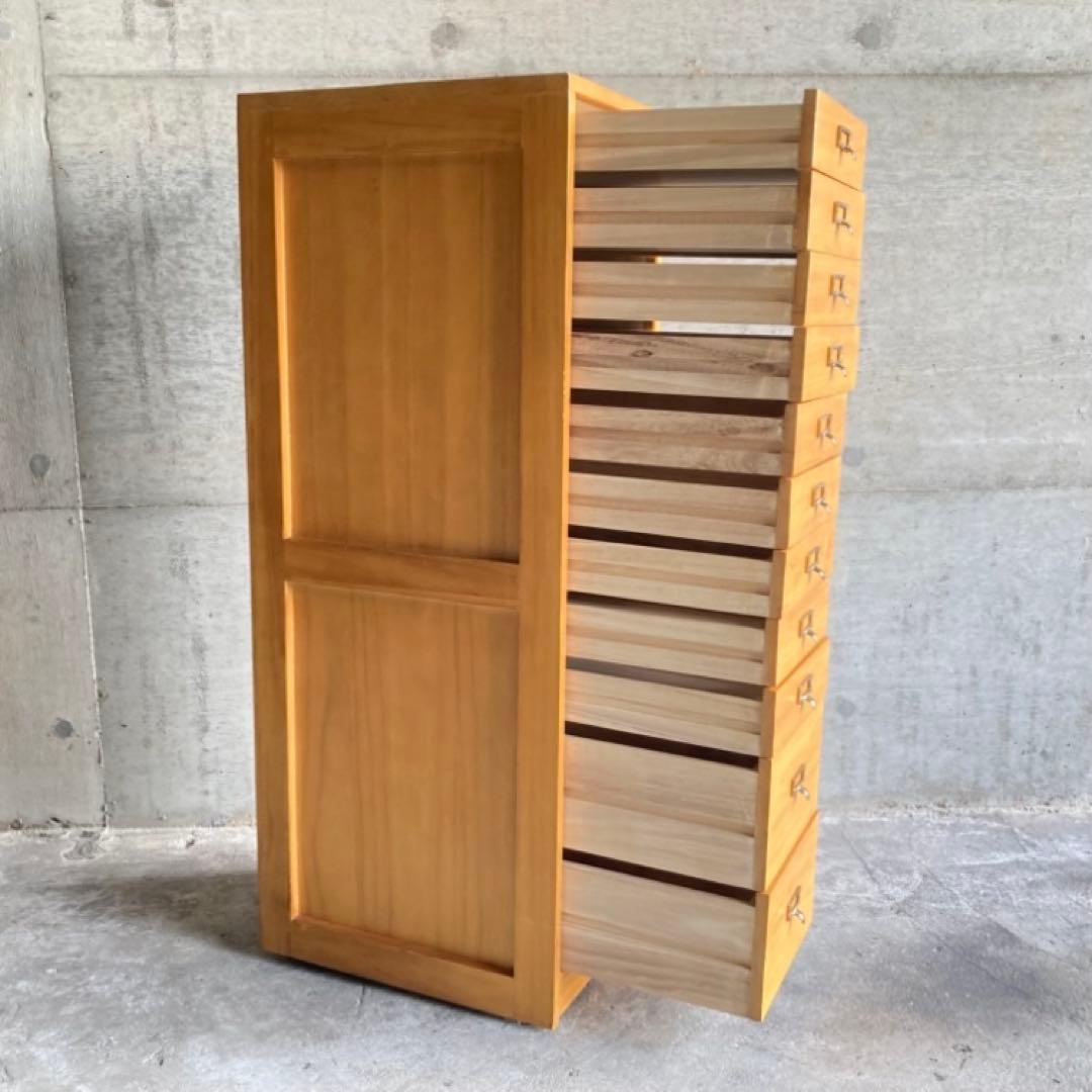 チェスト 多段 11段 引き出し キャビネット ワゴン 箪笥 キャスター付 木製