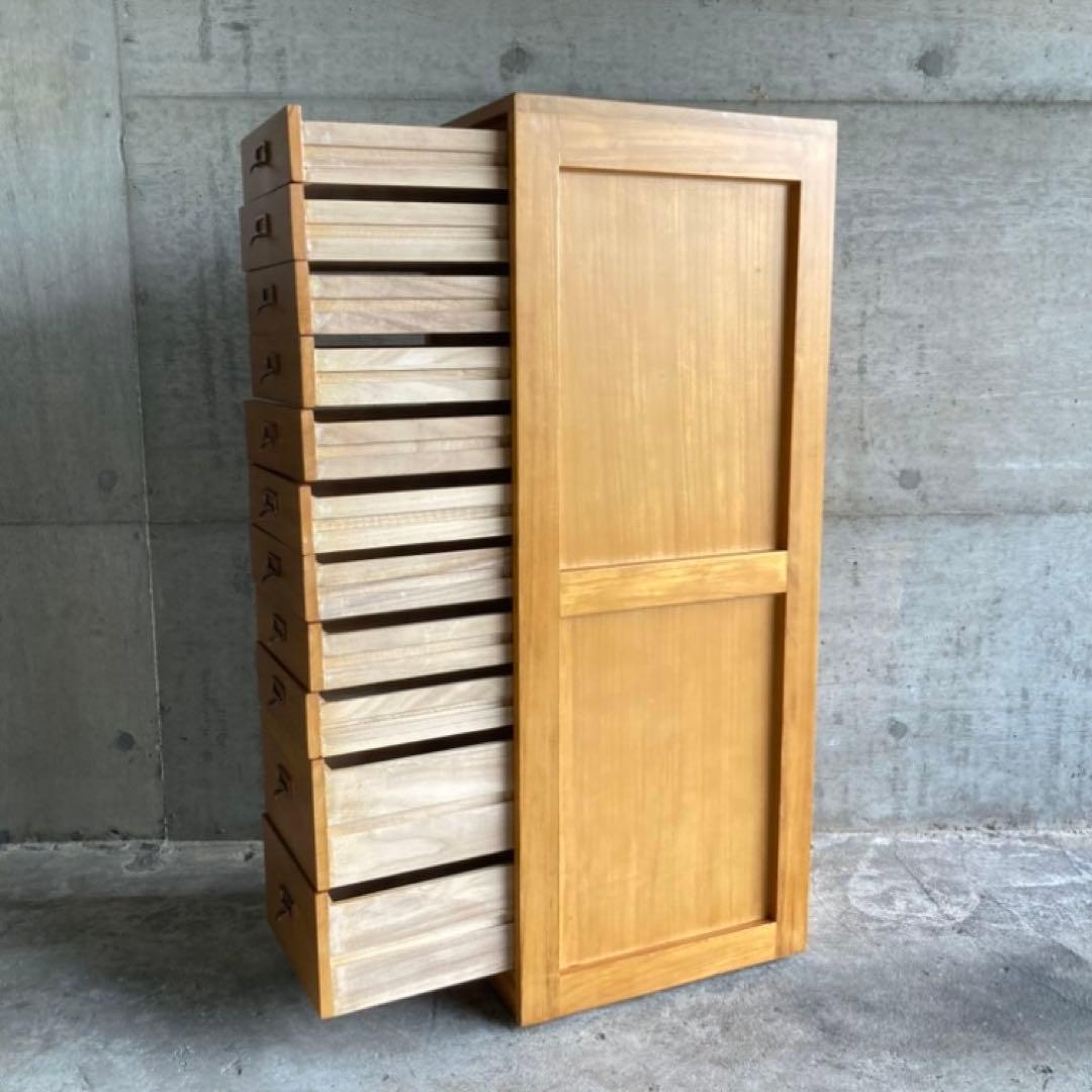 チェスト 多段 11段 引き出し キャビネット ワゴン 箪笥 キャスター付 木製