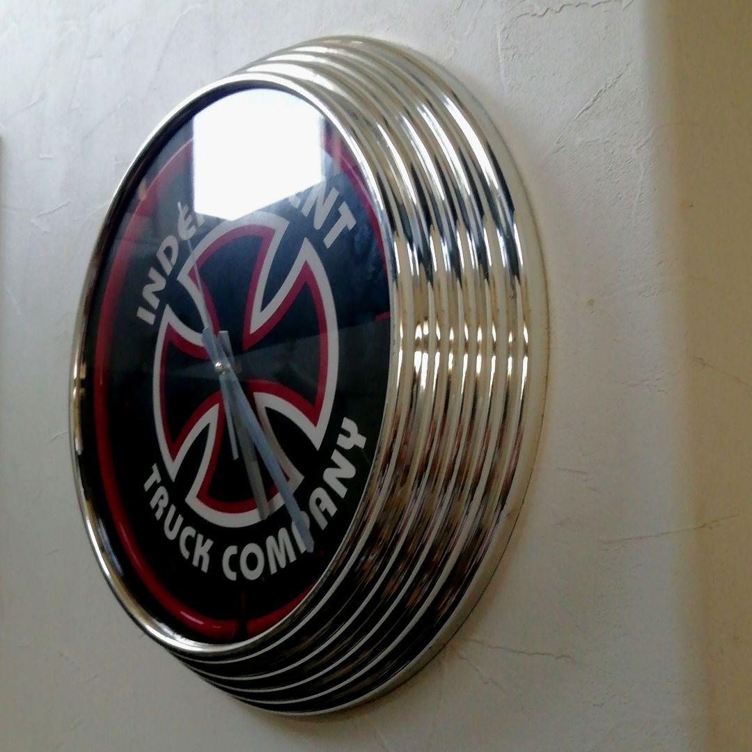 Independent　ネオン管　掛け時計　アイアンクロス　インディペンデント