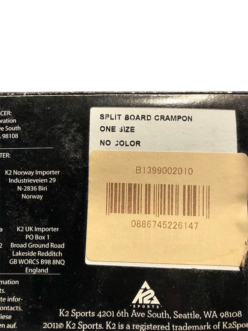 K2 KWICKER CRAMPON スプリットボード用クランポン＆ビンディング