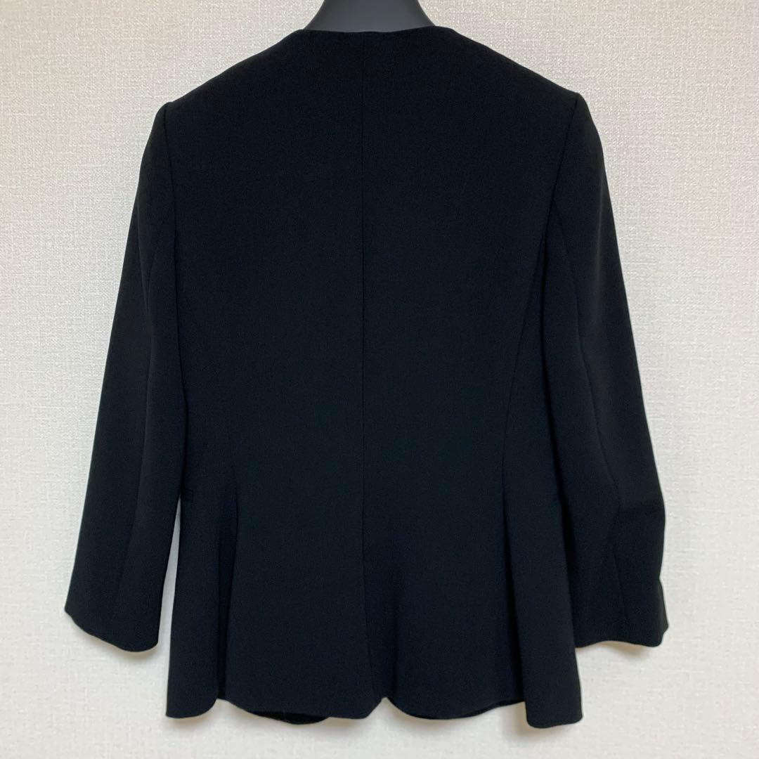 【美品】セオリー　パンツスーツ　2 ブラック　ノーカラー　セットアップ