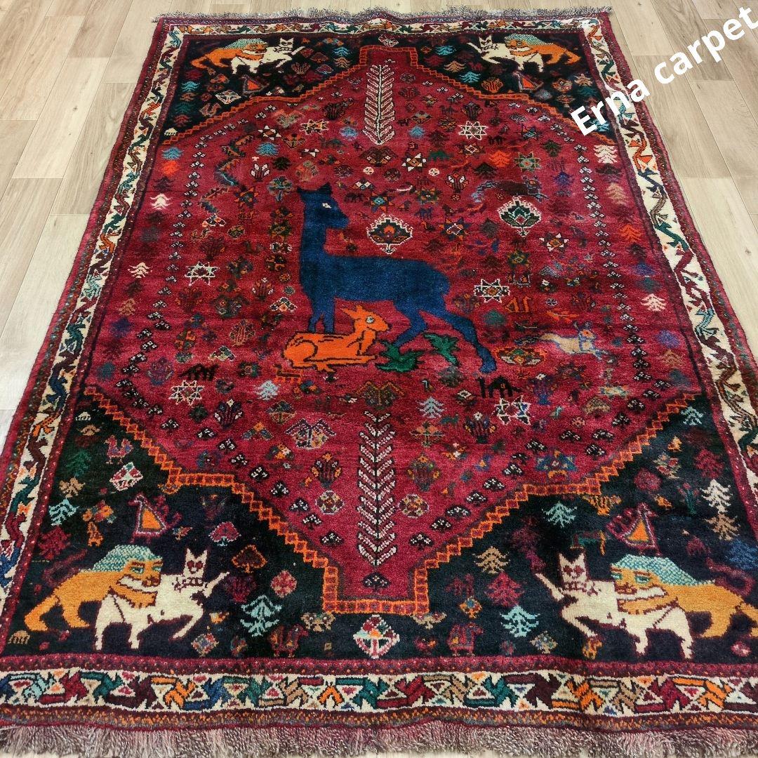 ペルシャ絨毯　シ－ラーズ産 225x145 クリーニング済 shiraz