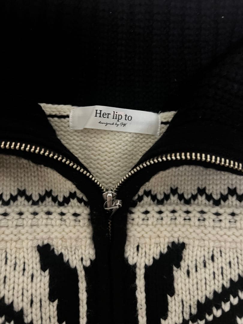 トップス Herlipto H Nordic Knit Zip Jacket