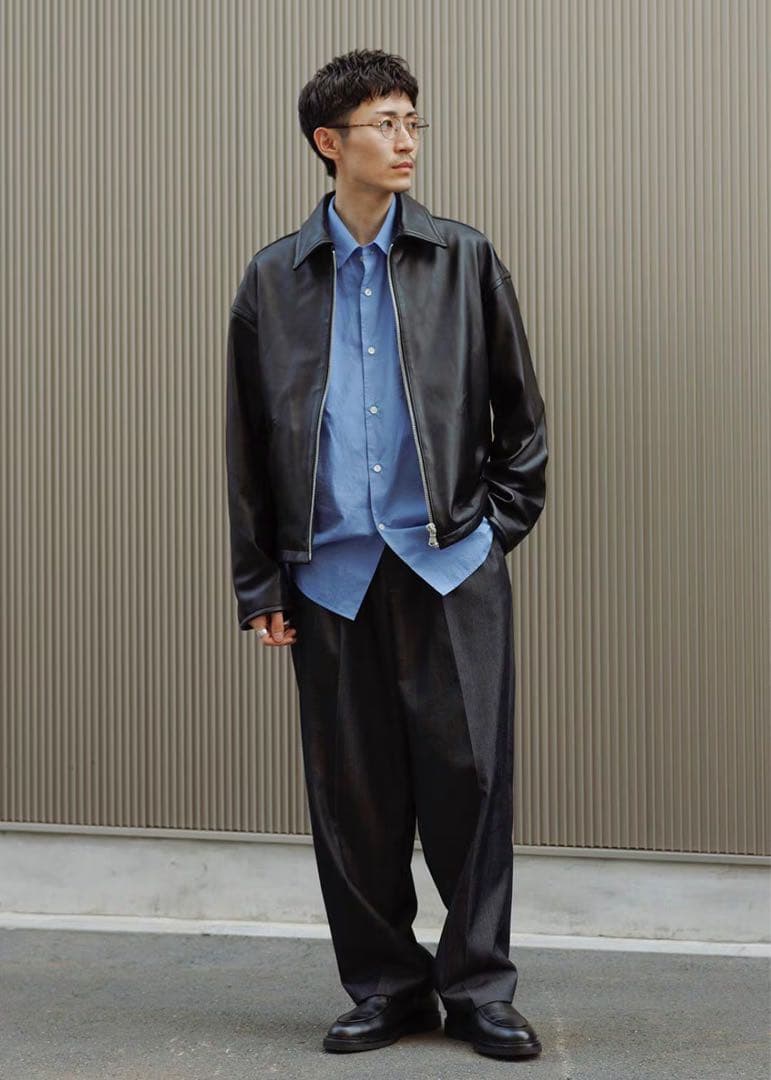 専用2025AW ADAM ET ROPÉ ラムレザー ジップアップ ブルゾン