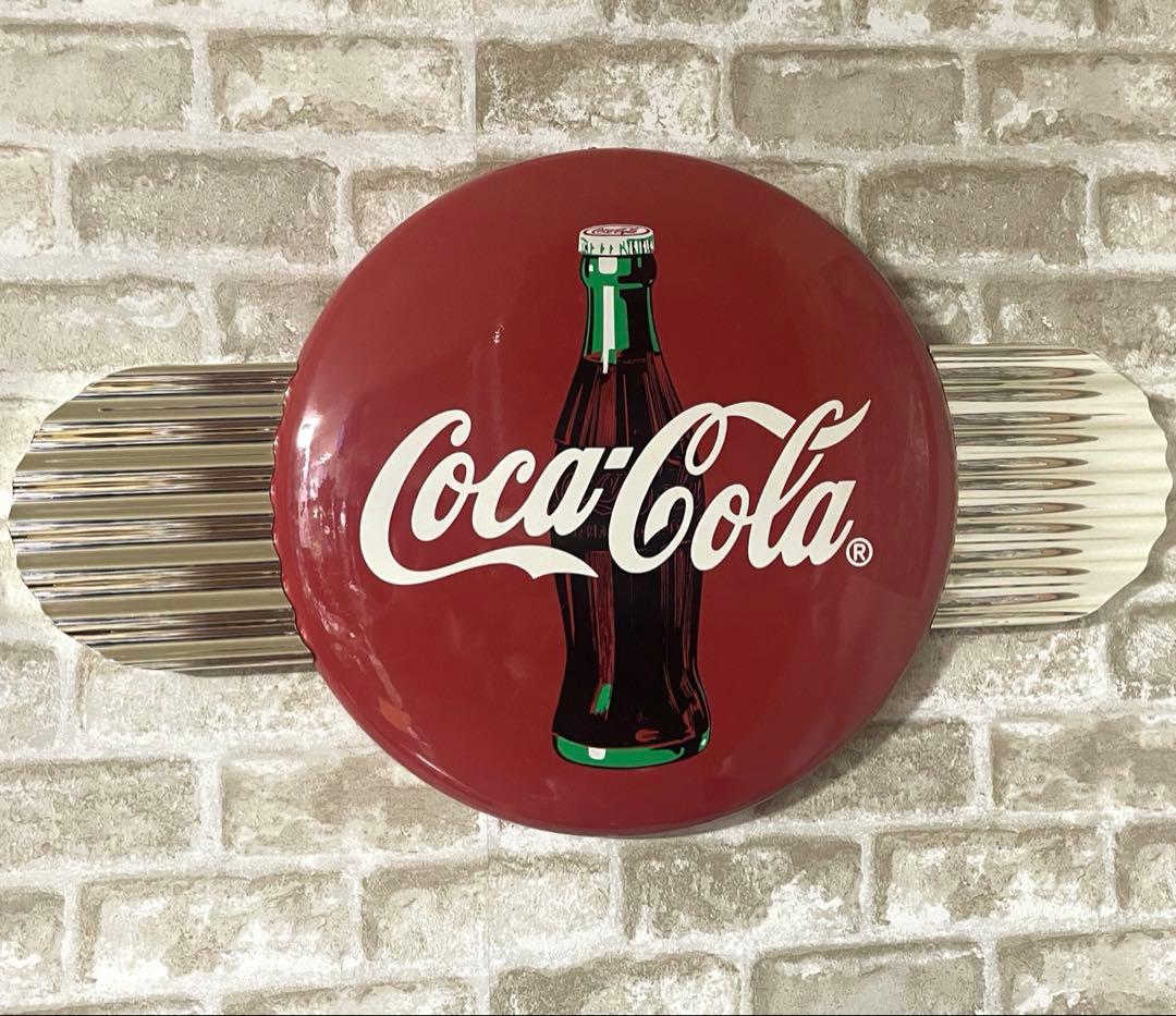 Coca Cola コカコーラ　看板 ボタン 丸型 羽根　アメリカン雑貨 壁掛け