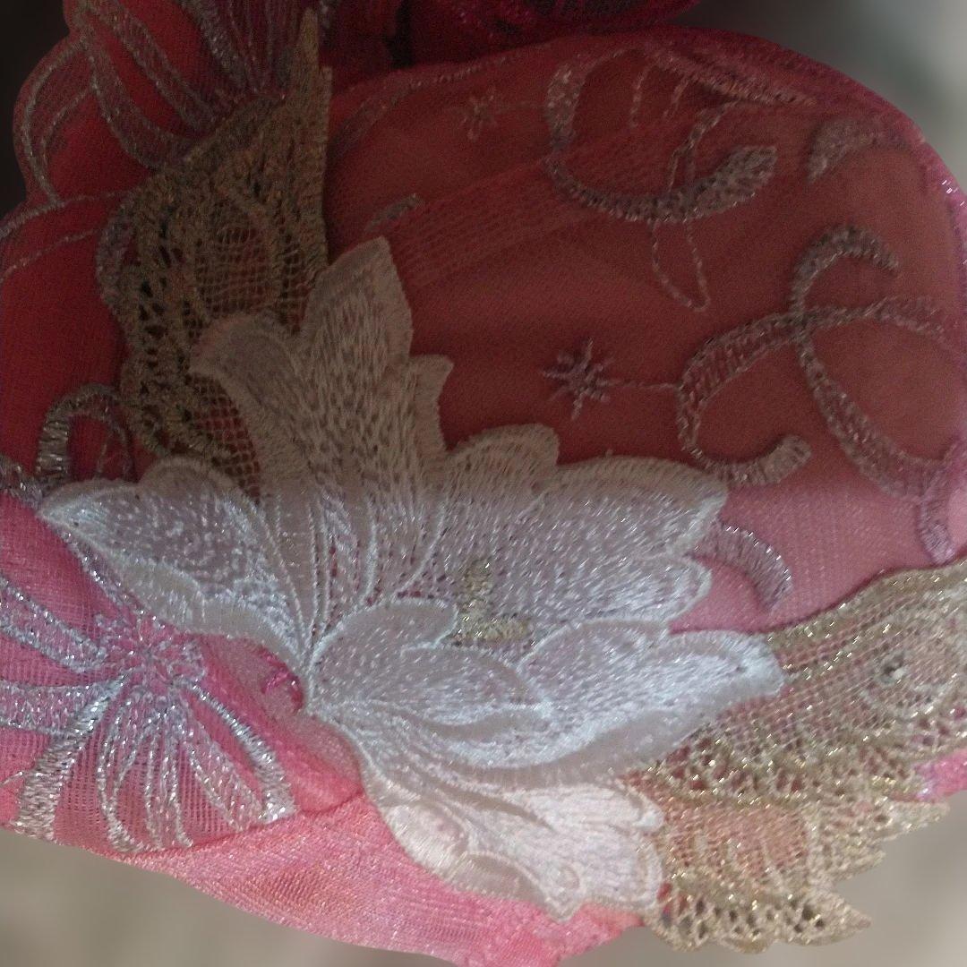 ピンク 刺繍入り ブラジャー