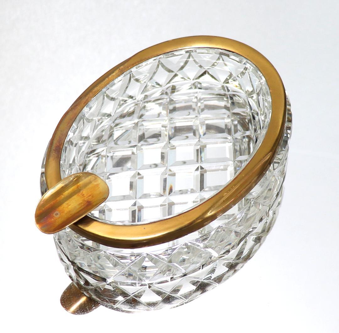 オールド・バカラ 稀少 楕円型 重厚大型金装飾 灰皿 小物入れ ディアマン・カレ