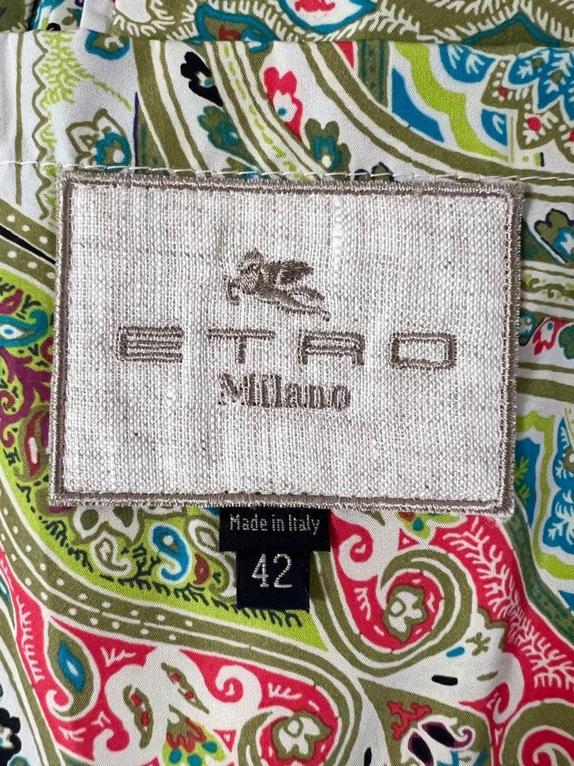 【美品】エトロ　トレンチコート　アウター　LL ペイズリー　総柄