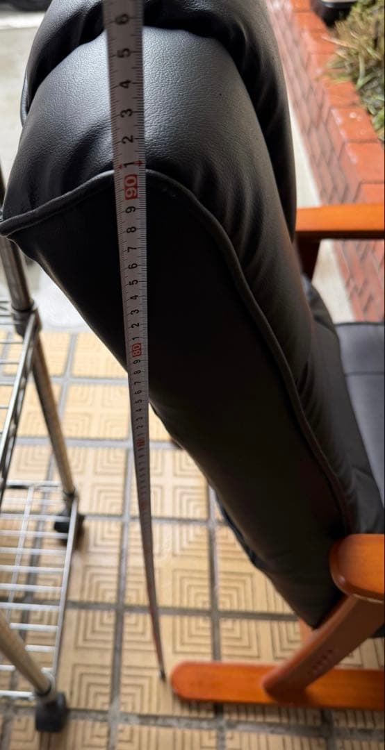 リクライニングチェア 木製フレーム ブラック