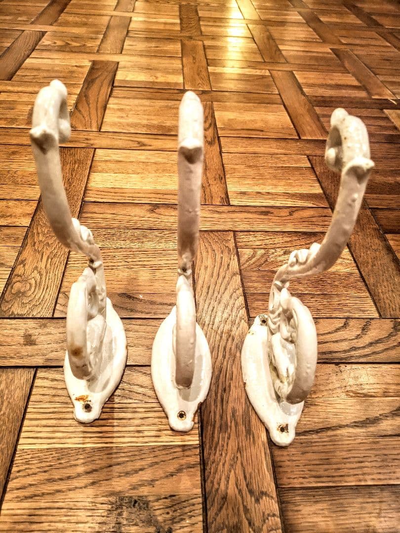 フランスアンティーク　フック3本セット