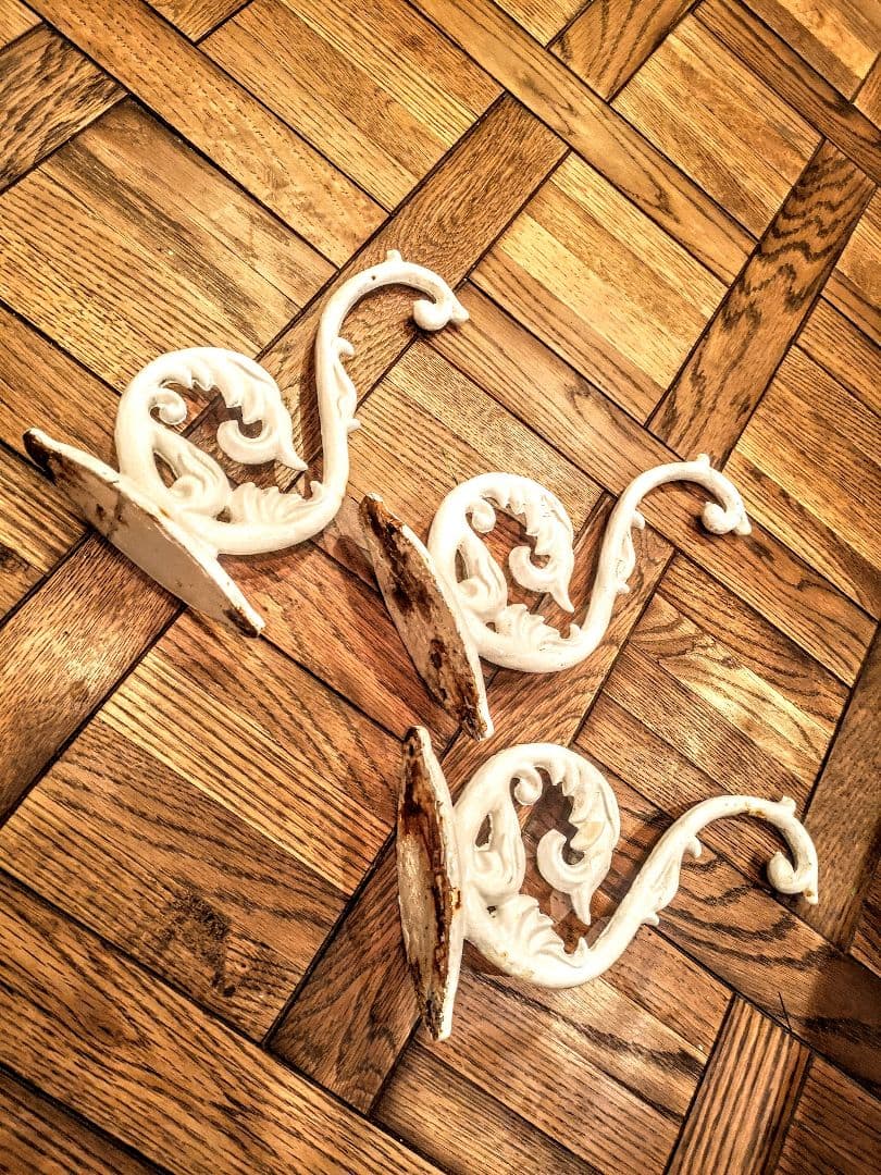 フランスアンティーク　フック3本セット