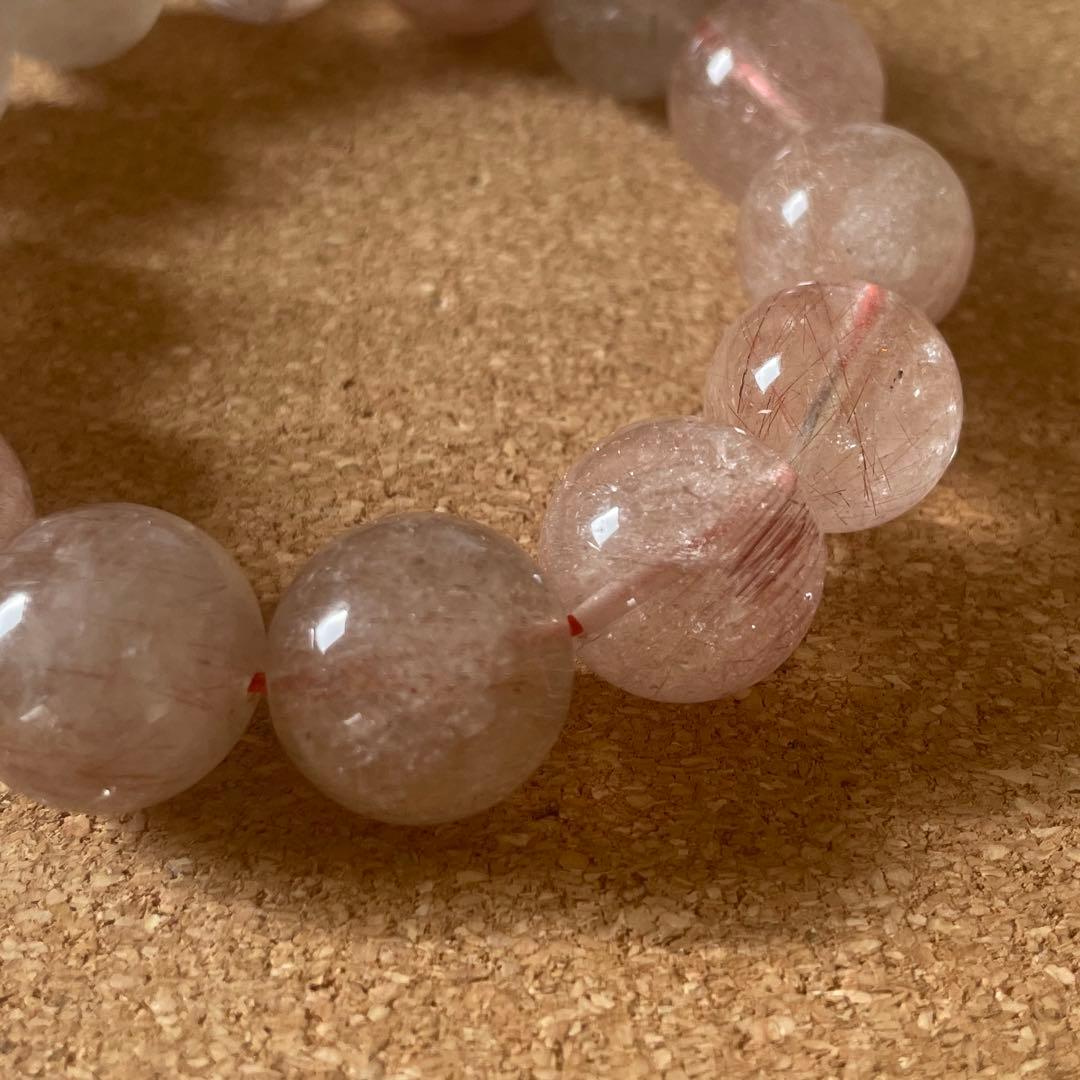 【大玉】レッドルチルクォーツ 15㎜ ブレスレット 17㎝ 天然石 新春セール中