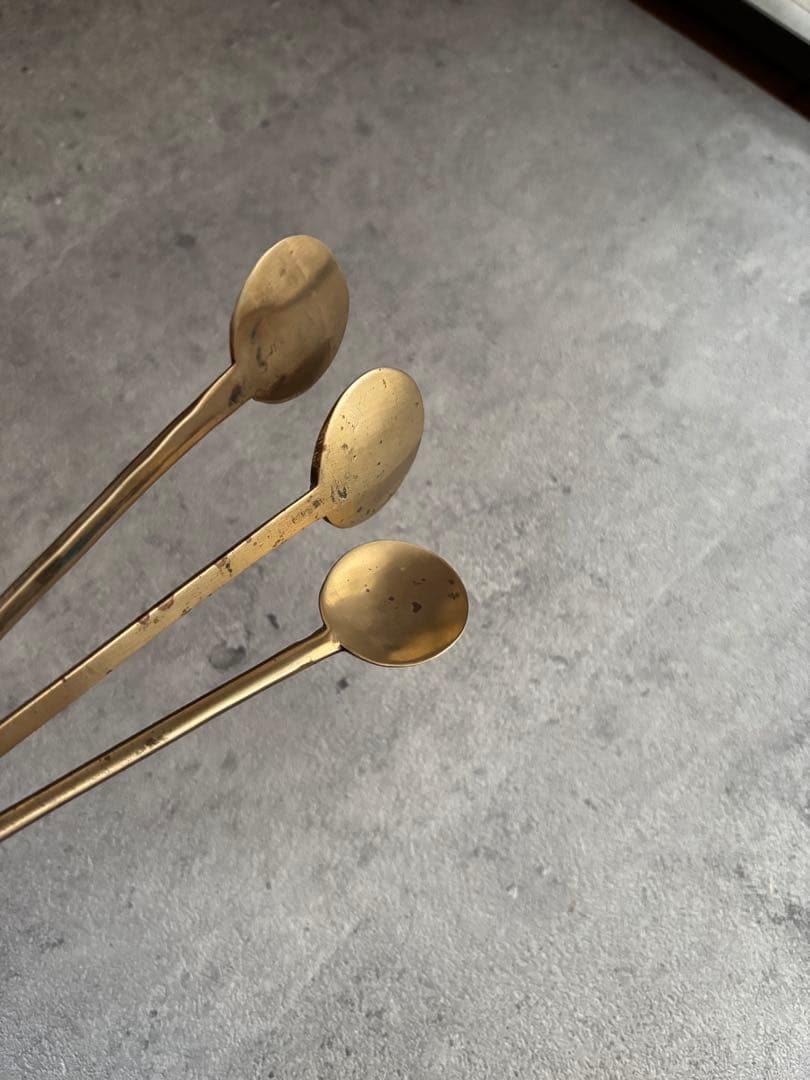小さな真鍮 スッカラ 韓国 3本セット アンティーク