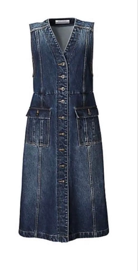 デニムノースリーブワンピース