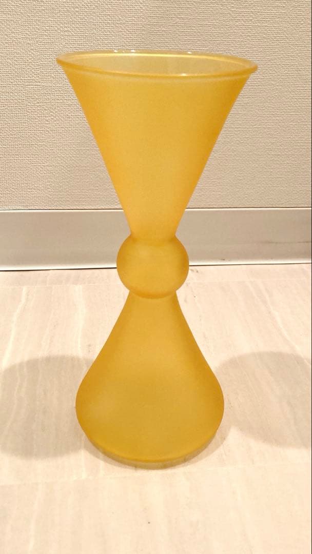 YOKI YŌKI イエロー ガラス 花瓶 約21cm