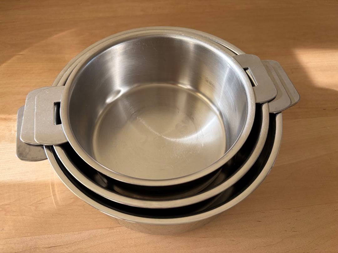 クリステル 深鍋 16/18/20cm 蓋付き 3点セット ハンドル2種