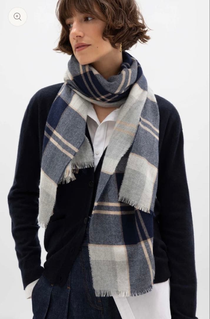 新品Johnstons of Elgin チェック柄 薄手大判　カシミヤ