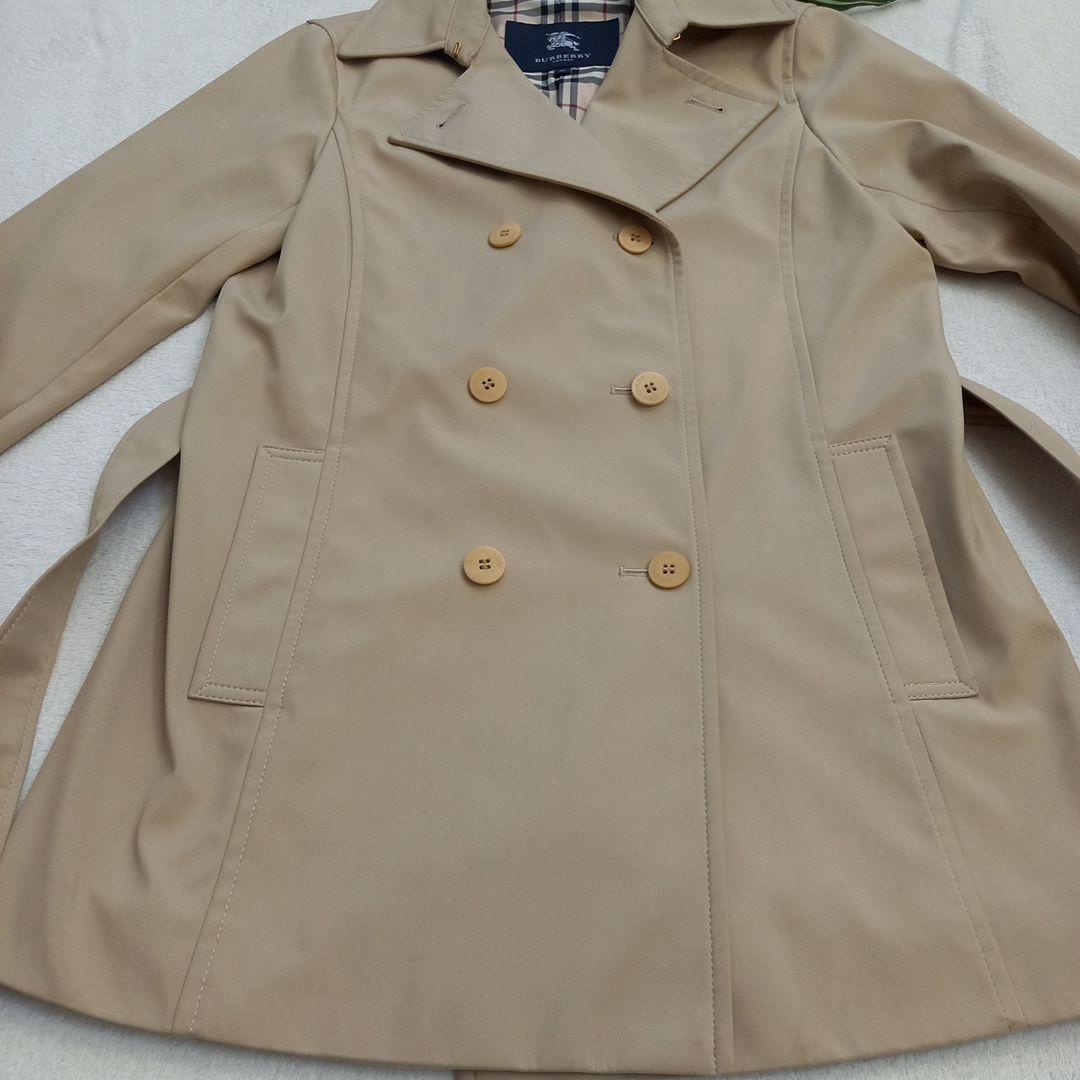 バーバリーロンドン　ハーフコート　ミドル丈　ノバチェック　ベルト付き　L