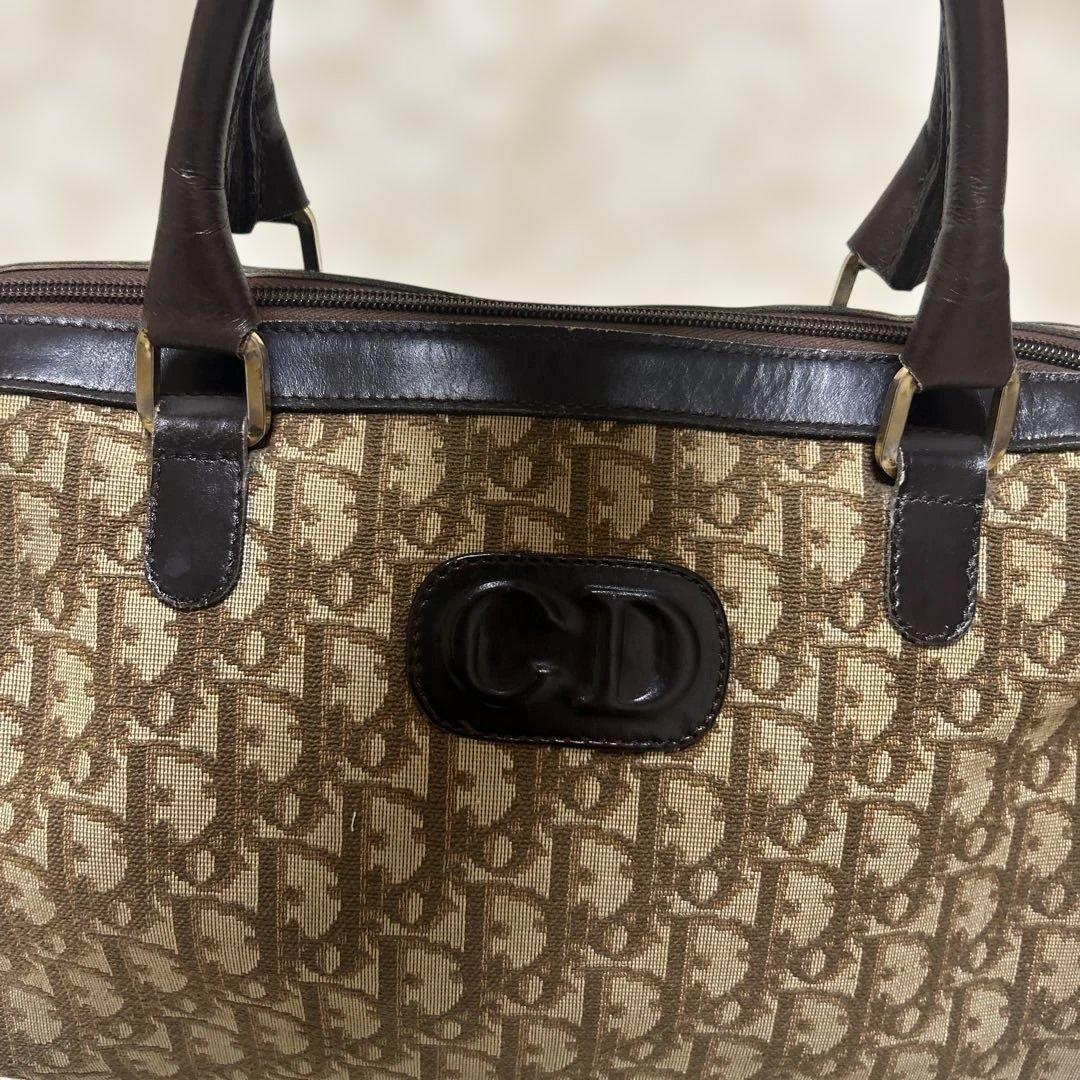 クリスチャンディオール ハンドバッグ ミニボストン トロッター ブラウンCDロゴ