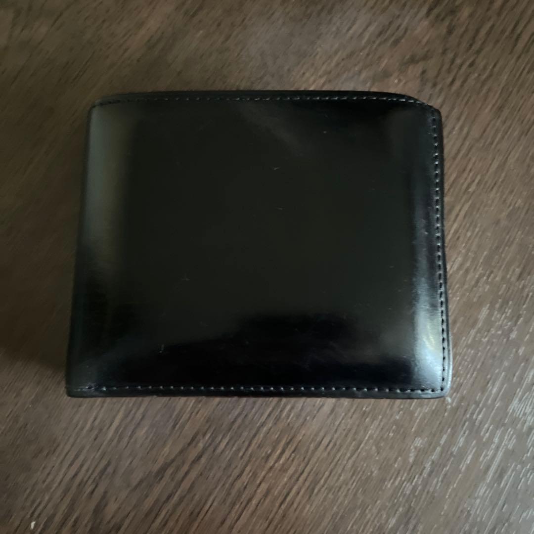 GANZO CORDOVAN 二つ折り財布 ブラック｜コードバン 良エイジング