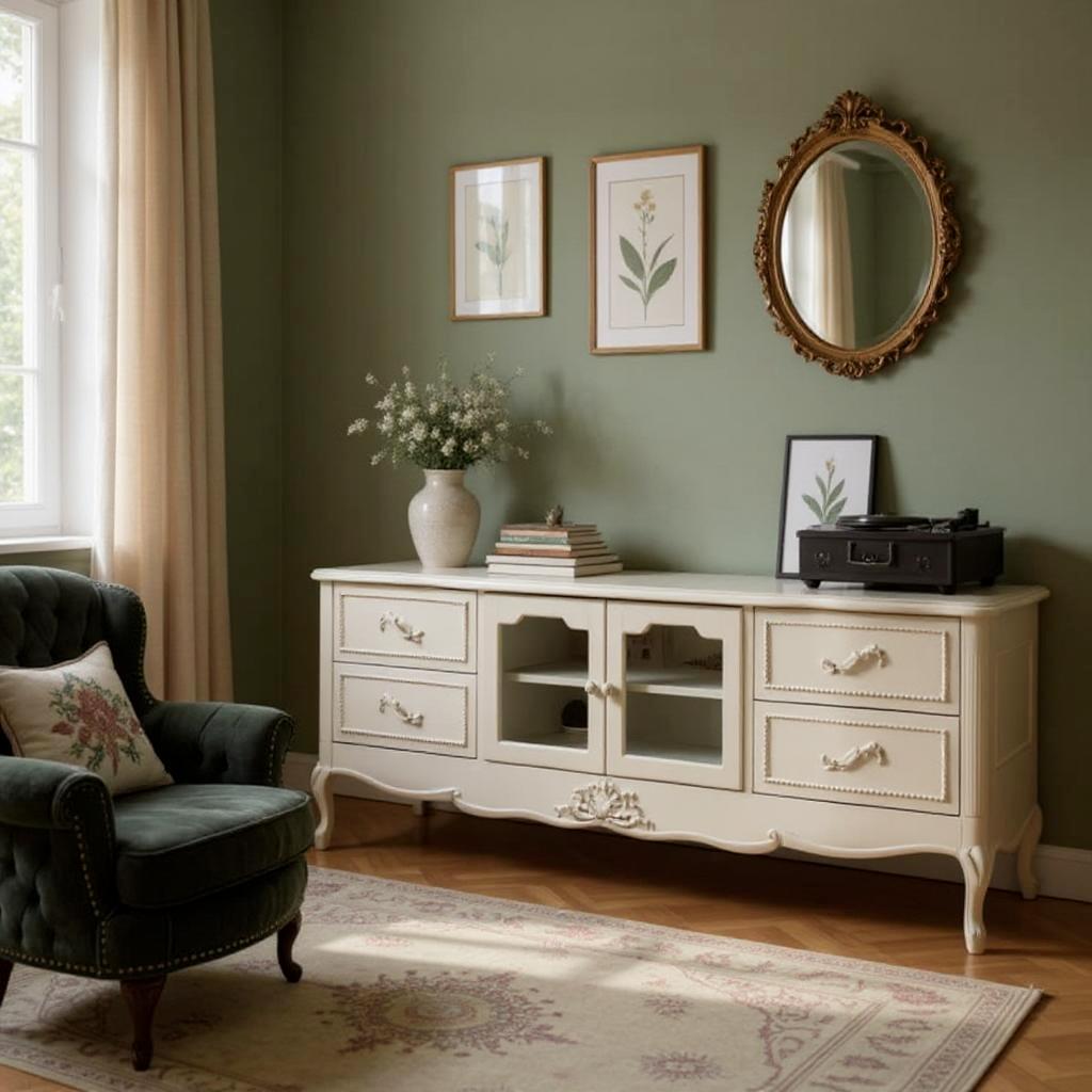 【新品】ハンプトン　リビングボード　アンティークホワイト　アウトレット