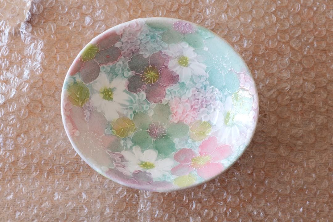 野村晃子　花柄皿　ゆずりは工房