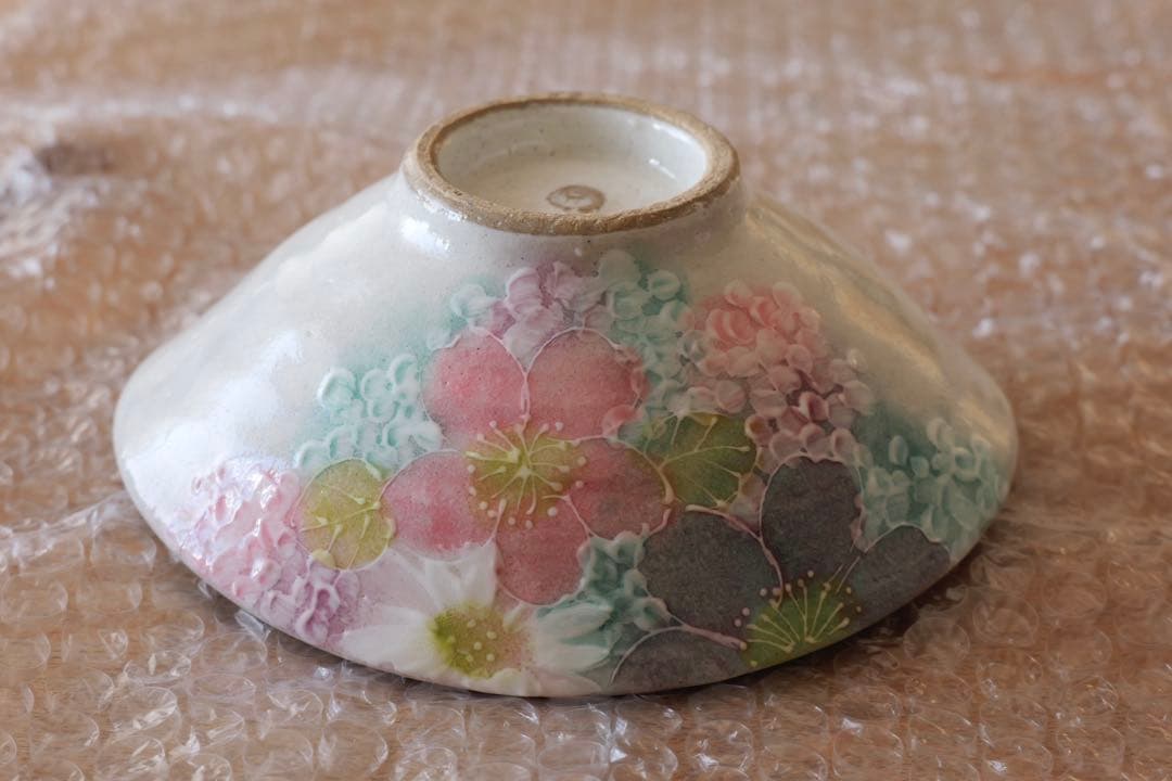 野村晃子　花柄皿　ゆずりは工房