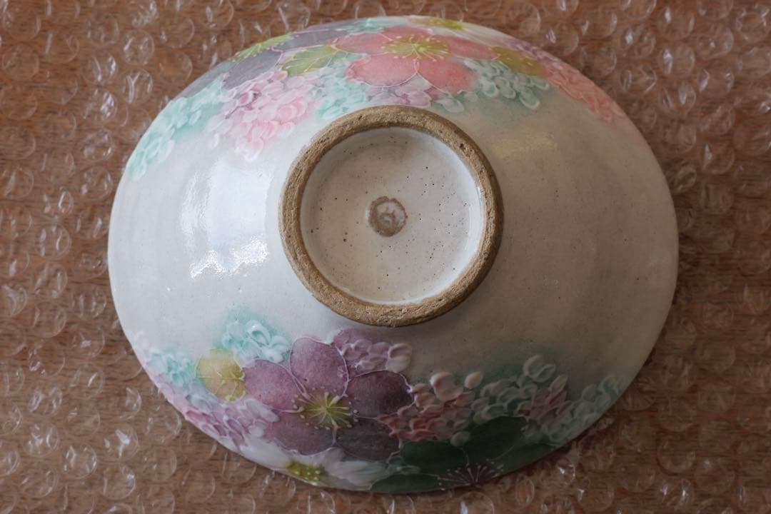 野村晃子　花柄皿　ゆずりは工房