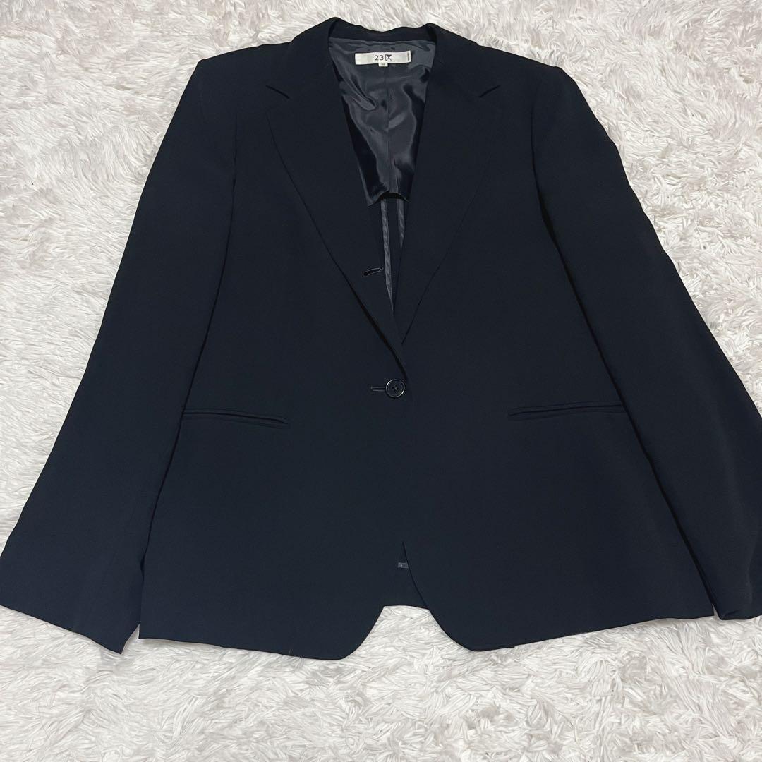 【大きいサイズ】23区 パンツスーツ セットアップ ブラック 50 シングル 黒