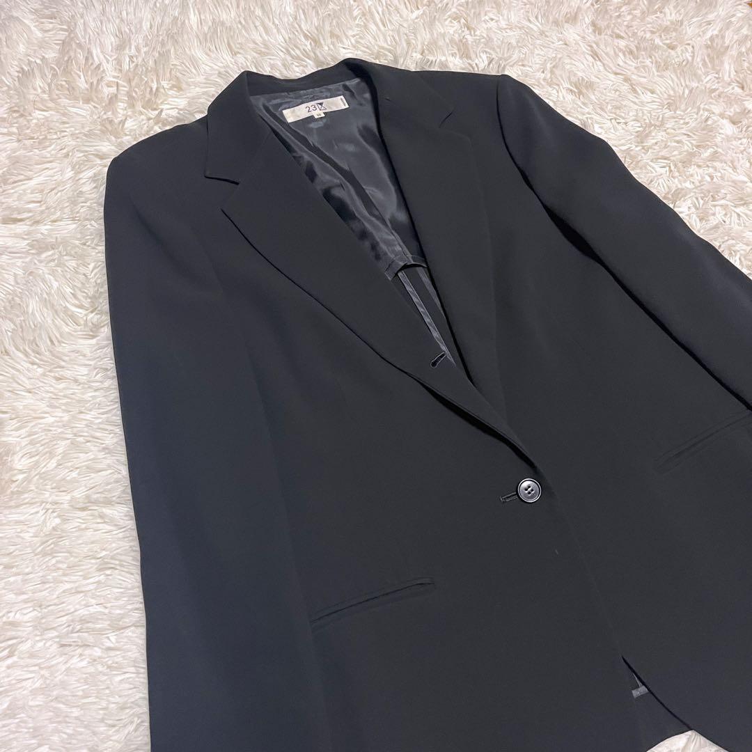 【大きいサイズ】23区 パンツスーツ セットアップ ブラック 50 シングル 黒