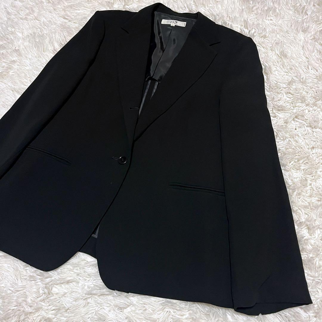 【大きいサイズ】23区 パンツスーツ セットアップ ブラック 50 シングル 黒