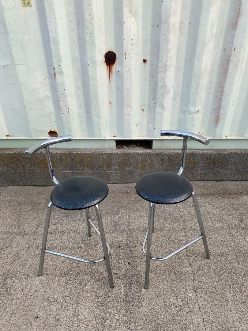 バースツール 2脚セット ブラック