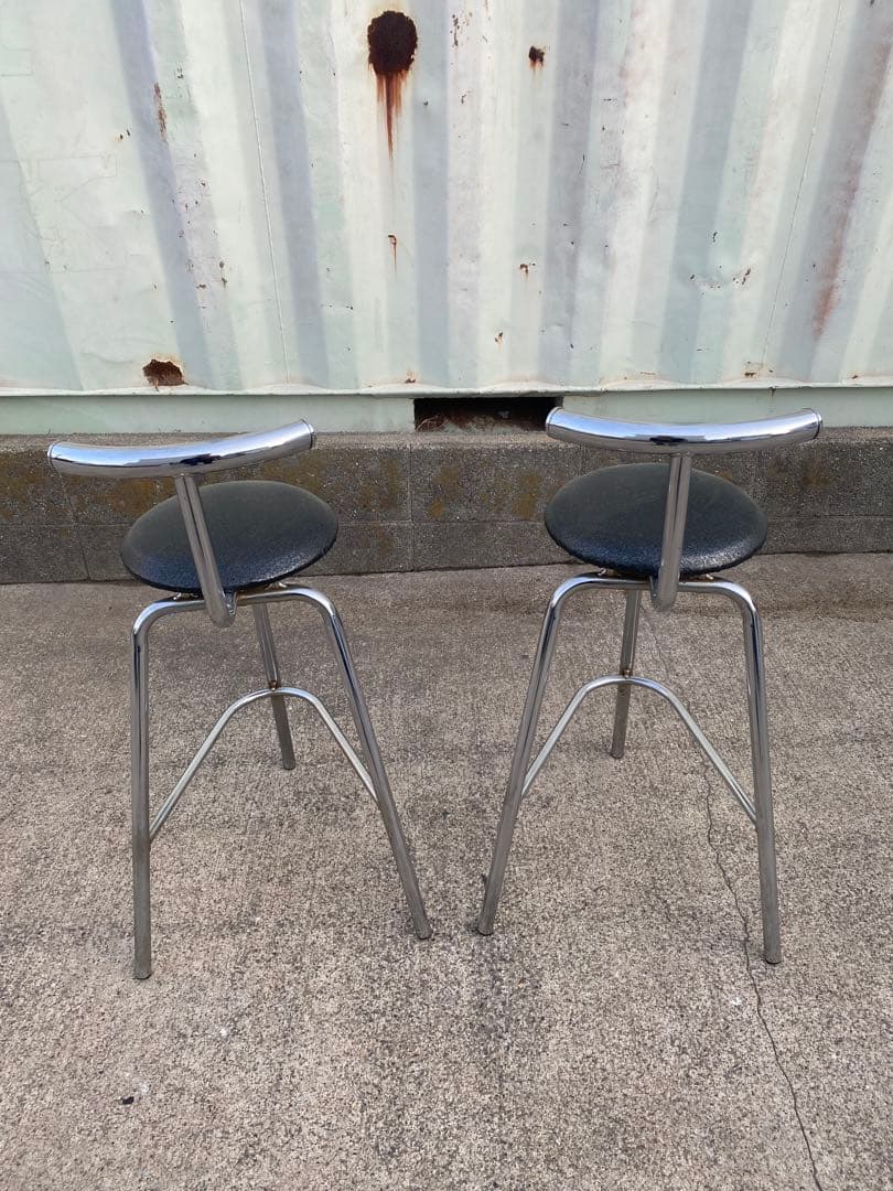 バースツール 2脚セット ブラック