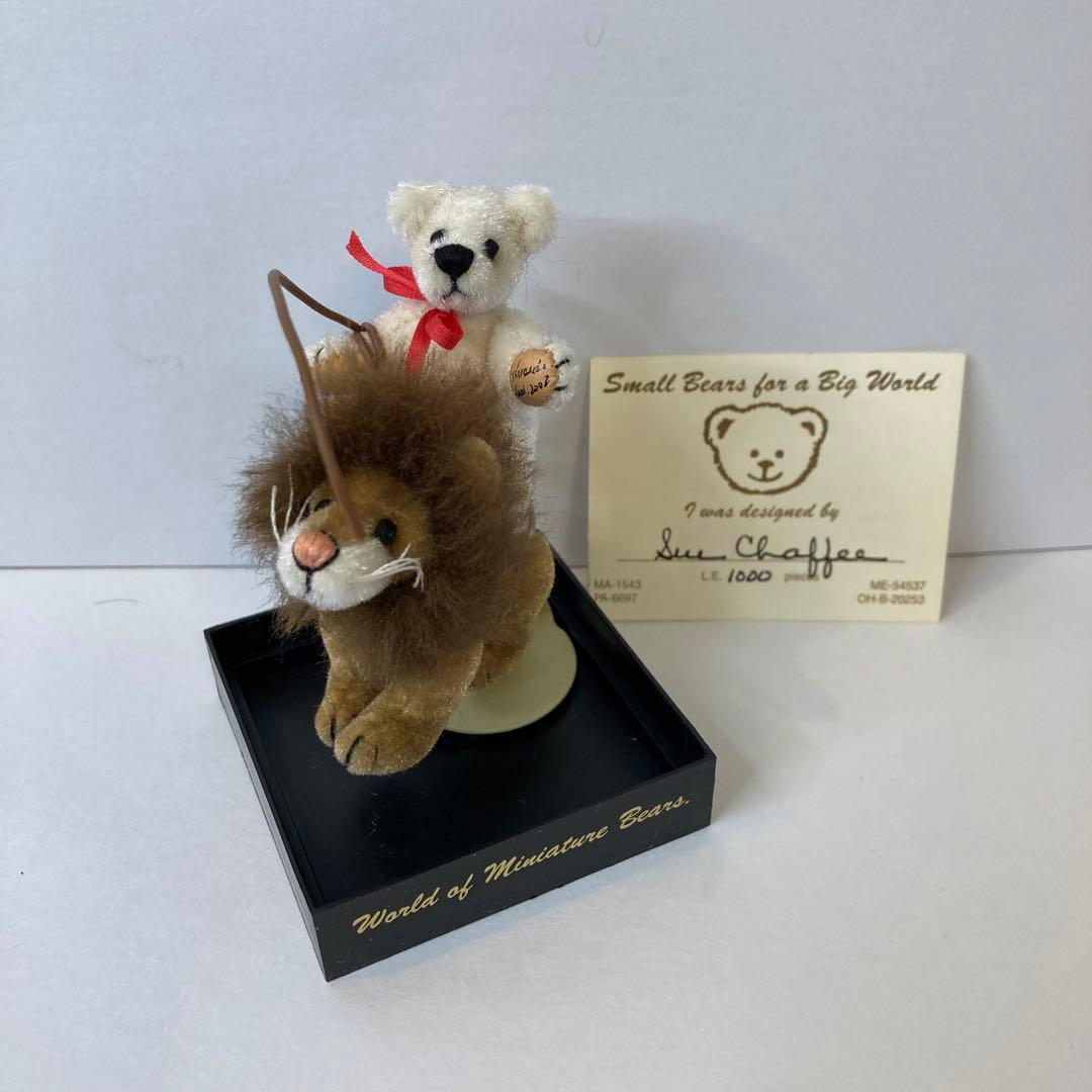 テディベア ワールドオブミニチュアベアーズ ライオンにまたがったくまさん