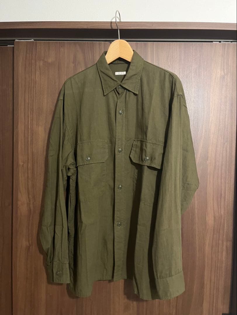 COMOLI コモリ 21SS ベタシャンCPOシャツ カーキ 2