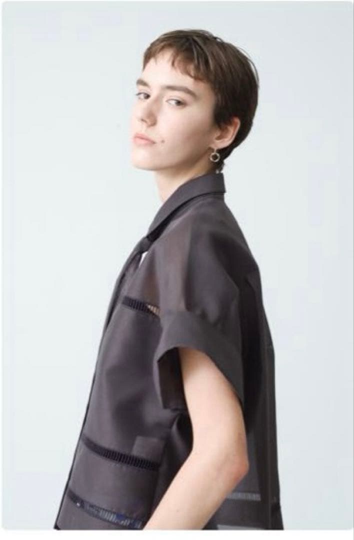 【25AW/新品/53,900円】ebureフラッフィーオーガンジーブラウス