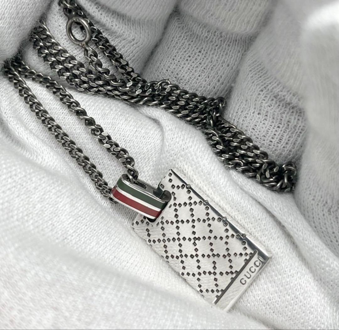 極美品‼️GUCCI ディアマンテプレートネックレス