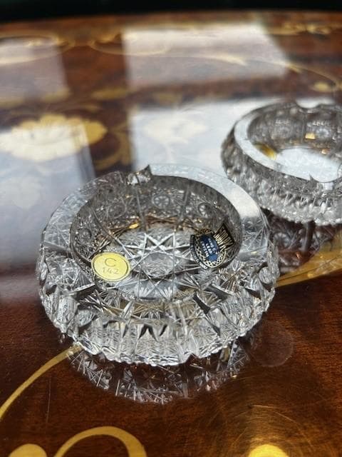 【レア】ボヘミアクリスタル　灰皿　500PK　２点セット