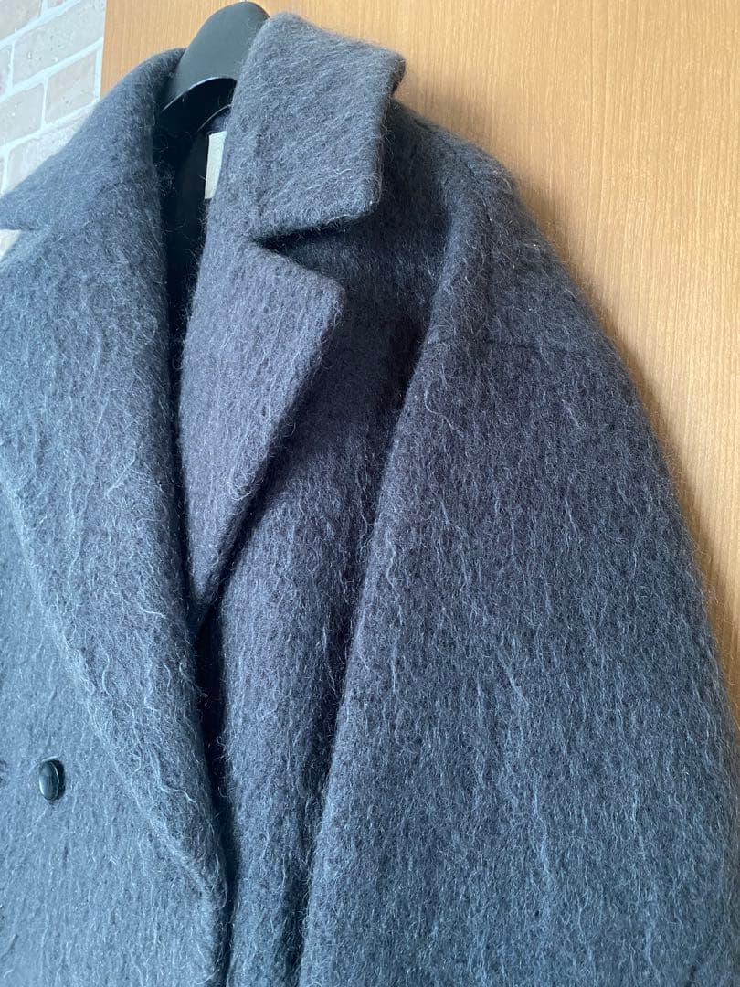 uncrave WHITE シャギー　オーバーコート　モヘア　　チェスター