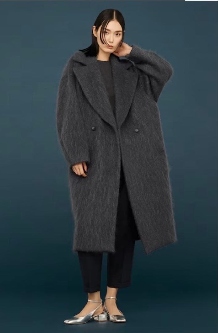 uncrave WHITE シャギー　オーバーコート　モヘア　　チェスター