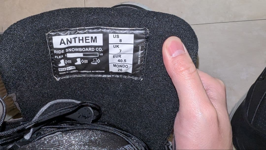 RIDE ライド スノーボード ブーツ ANTHEM BLACK 23-24