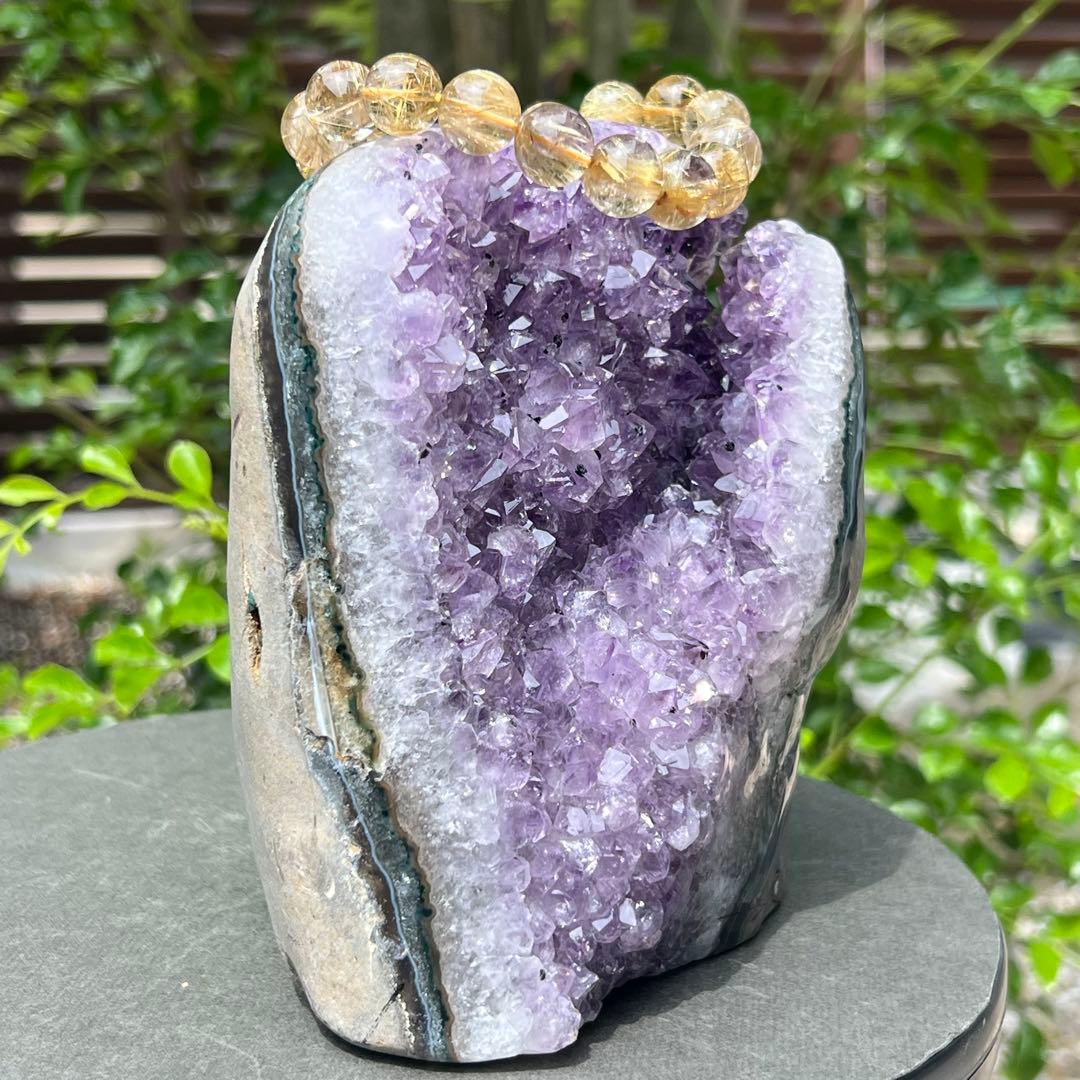 ✨紫の煌めきパワー✨ウルグアイ産 ファントム アメジストクラスター 天然石 原石