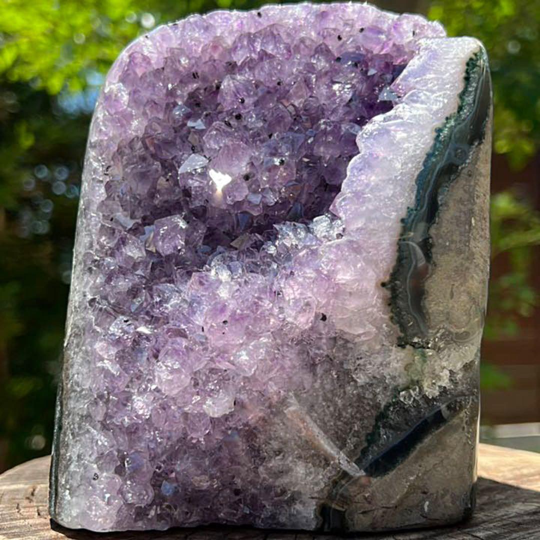 ✨紫の煌めきパワー✨ウルグアイ産 ファントム アメジストクラスター 天然石 原石