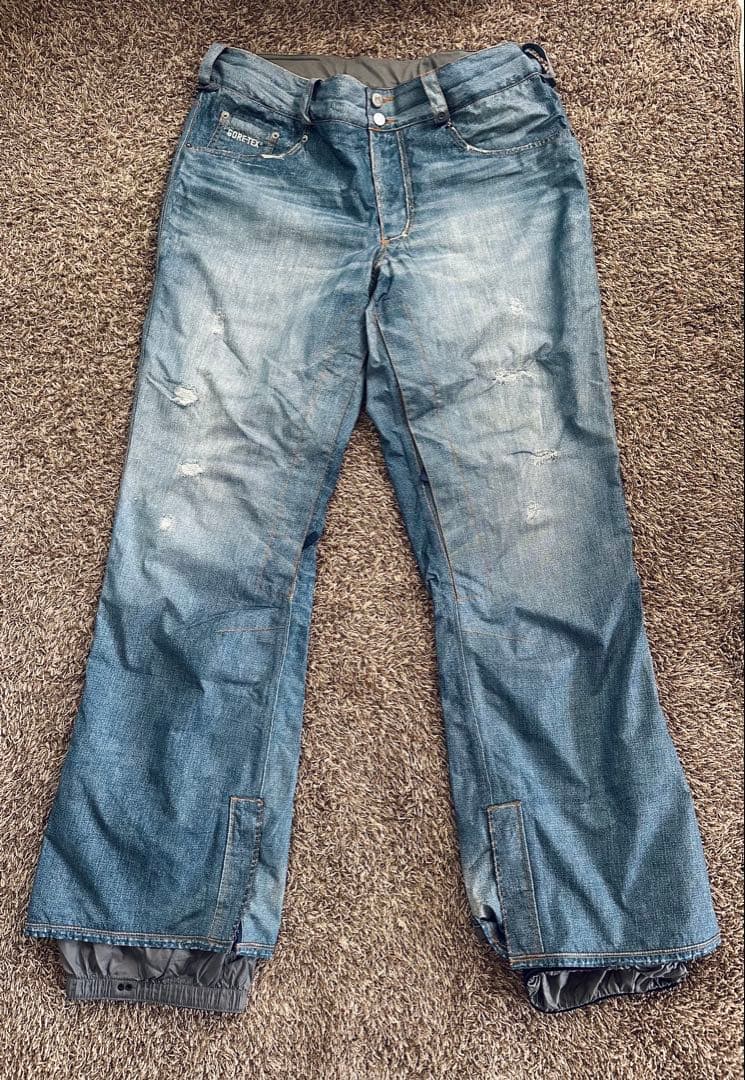 BURTON x GORE-TEX デニムクラッシュ加工パンツ Lサイズ ak
