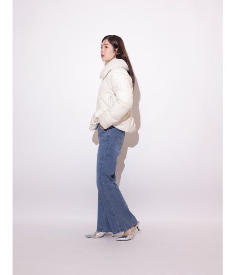 タグ付き　Rirandture ファーカラー中綿ジャケット白s