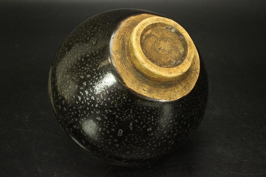 茶道具 油滴天目茶碗 天目台 時代(ZE548)