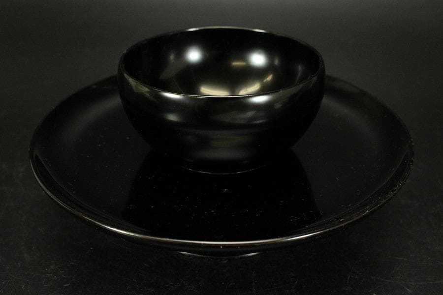 茶道具 油滴天目茶碗 天目台 時代(ZE548)