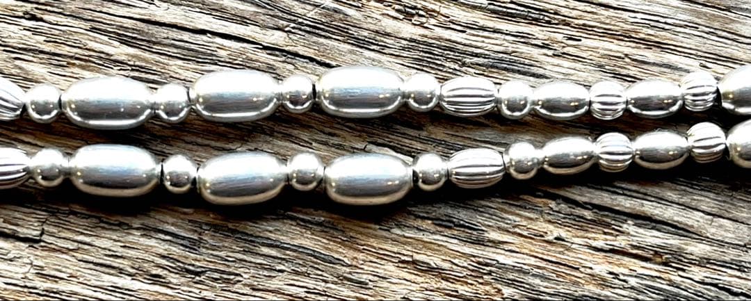 スターリングシルバー　SV925製ビーズ ネックレス　50cm no13