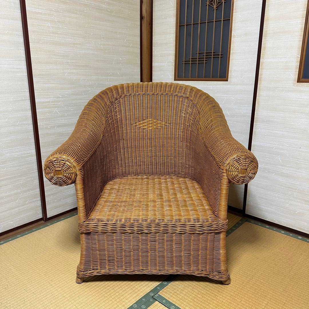 アンティーク　ラタン アームチェア　椅子