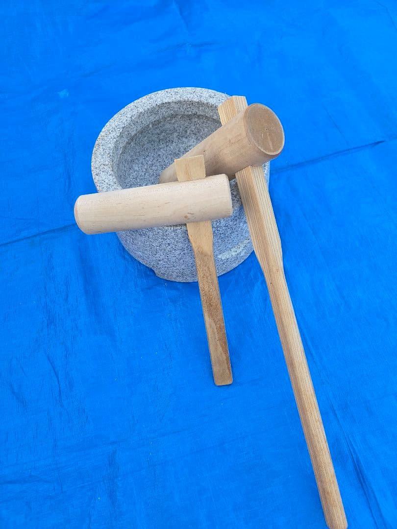 子供用　みかげ石　餅つき臼と杵